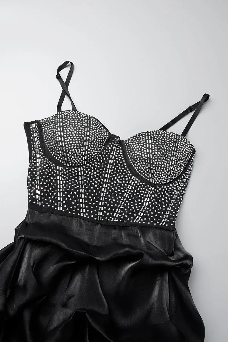 Hoochie Couture White Rhinestone Strap Dress – Sweet, Sparkly, & Statement-Making Hoochie Couture Boutique