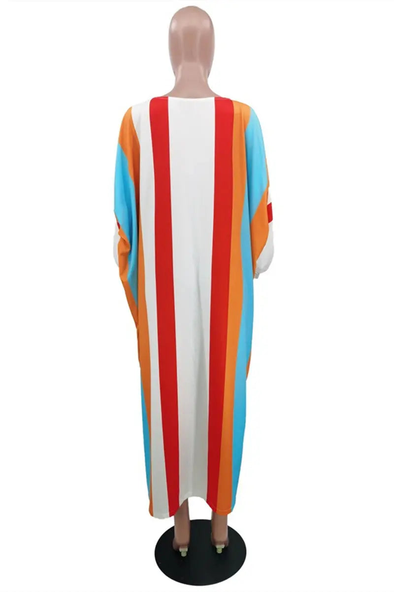 Hoochie Couture Print O-Neck Long Sleeve Midi Dress – Artistic Statement Edition Hoochie Couture Boutique