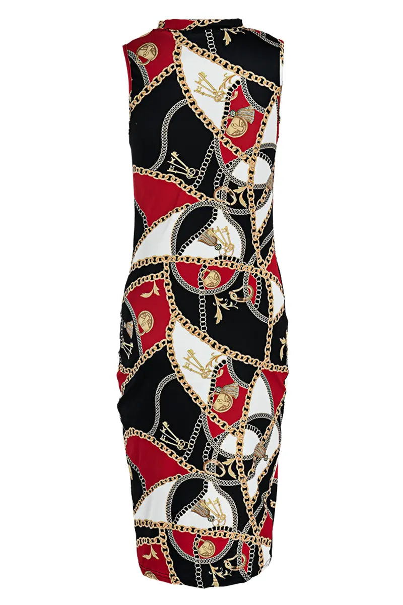 Hoochie Couture Printed Pencil Skirt Dress – Half Turtleneck Chic Hoochie Couture Boutique