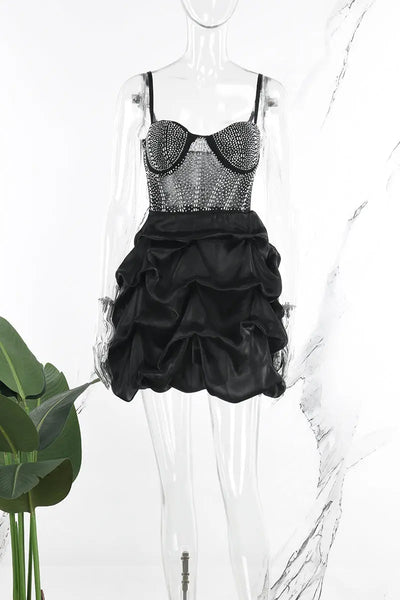 Hoochie Couture White Rhinestone Strap Dress – Sweet, Sparkly, & Statement-Making Hoochie Couture Boutique