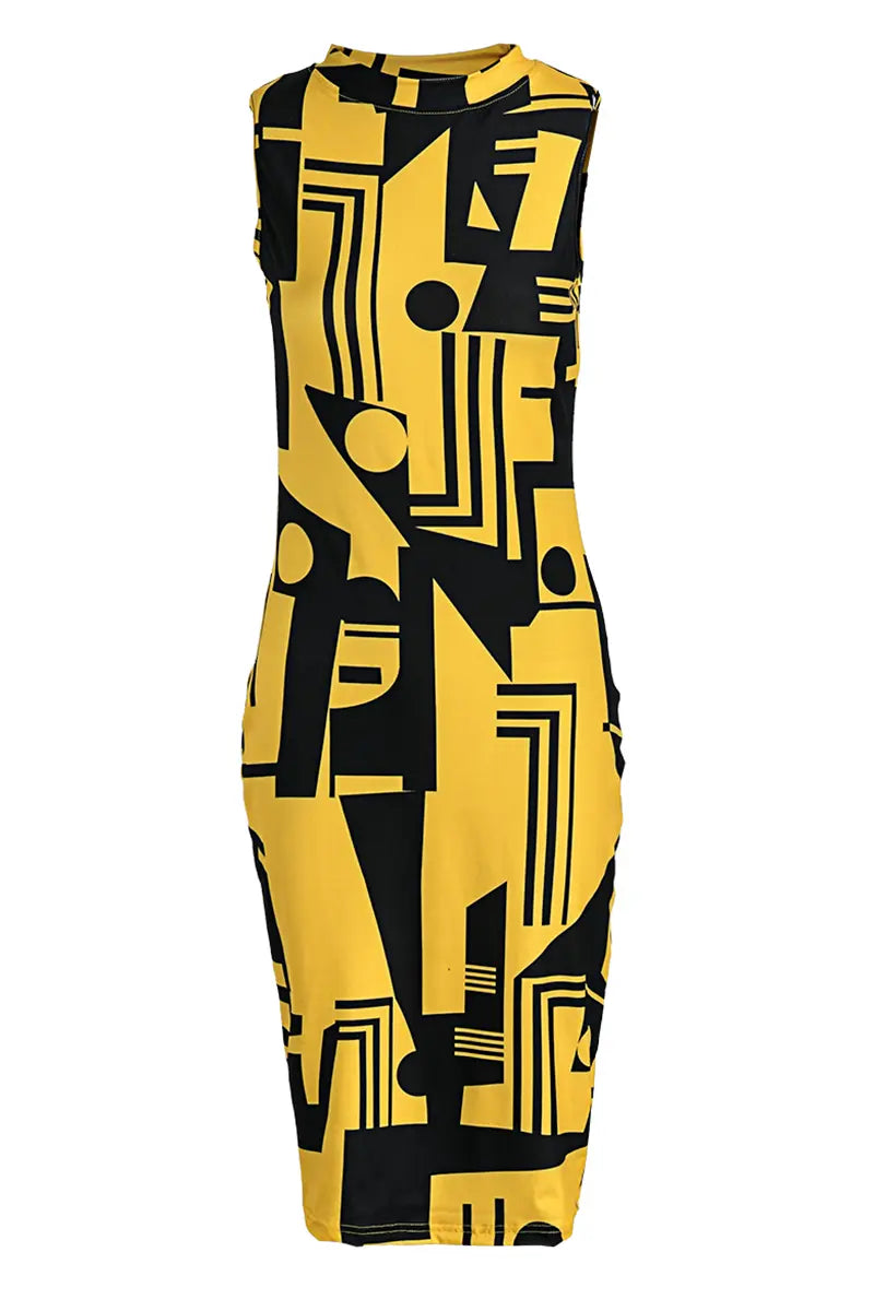 Hoochie Couture Printed Pencil Skirt Dress – Half Turtleneck Chic Hoochie Couture Boutique