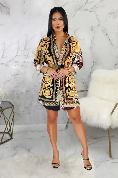 Hoochie Couture Multicolor Patchwork Mini – Cap Sleeve A-Line Dress Hoochie Couture Boutique