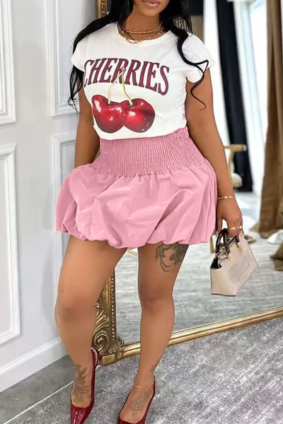 Hoochie Couture High-Waist Patchwork Flare Skirt Hoochie Couture Boutique