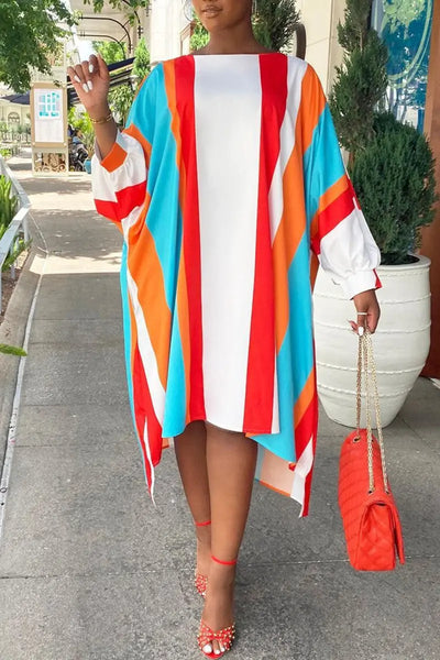 Hoochie Couture Print O-Neck Long Sleeve Midi Dress – Artistic Statement Edition Hoochie Couture Boutique