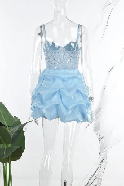 Hoochie Couture White Rhinestone Strap Dress – Sweet, Sparkly, & Statement-Making Hoochie Couture Boutique