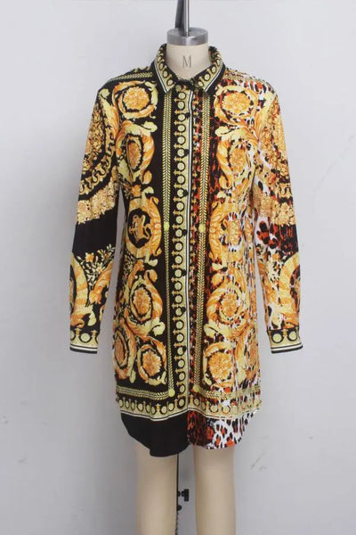 Hoochie Couture Multicolor Patchwork Mini – Cap Sleeve A-Line Dress Hoochie Couture Boutique