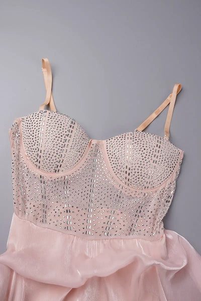 Hoochie Couture White Rhinestone Strap Dress – Sweet, Sparkly, & Statement-Making Hoochie Couture Boutique