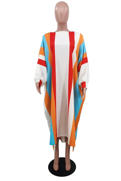 Hoochie Couture Print O-Neck Long Sleeve Midi Dress – Artistic Statement Edition Hoochie Couture Boutique
