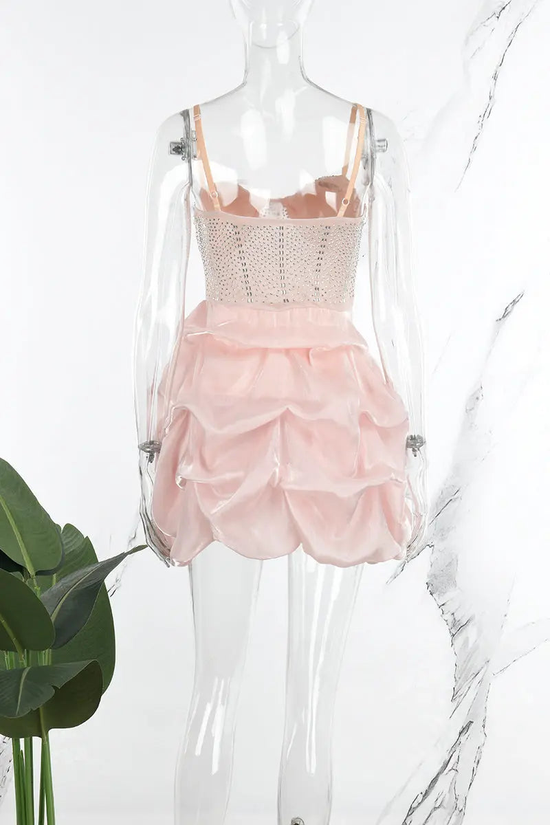 Hoochie Couture White Rhinestone Strap Dress – Sweet, Sparkly, & Statement-Making Hoochie Couture Boutique