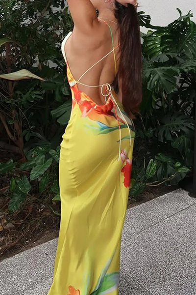 Hoochie Couture Spaghetti Strap Backless Print Dress – Summer Flirt Mode: Activated Hoochie Couture Boutique