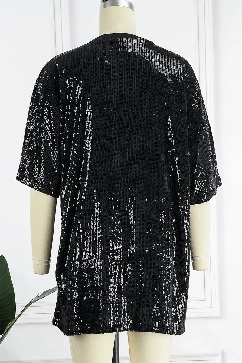 Hoochie Couture Letter Sequin A-Line Dress – Bold Sparkle Meets Effortless Cool Hoochie Couture Boutique