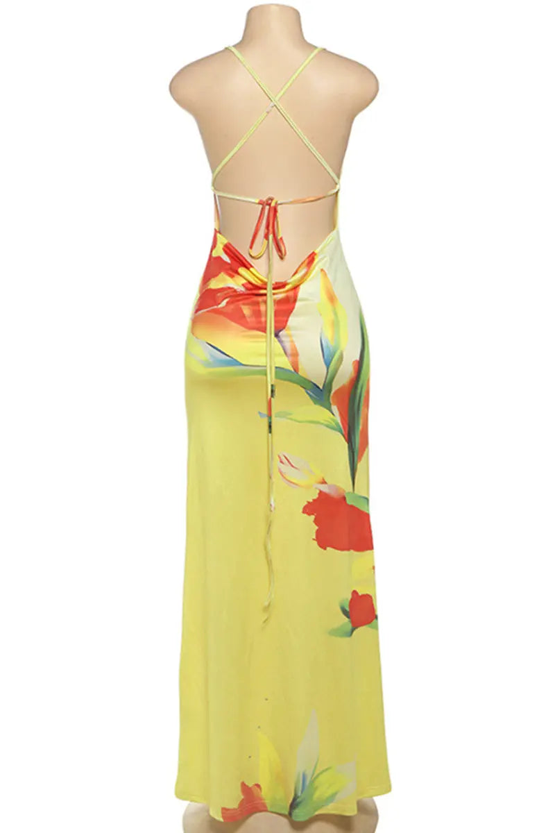 Hoochie Couture Spaghetti Strap Backless Print Dress – Summer Flirt Mode: Activated Hoochie Couture Boutique
