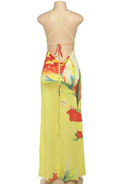 Hoochie Couture Spaghetti Strap Backless Print Dress – Summer Flirt Mode: Activated Hoochie Couture Boutique