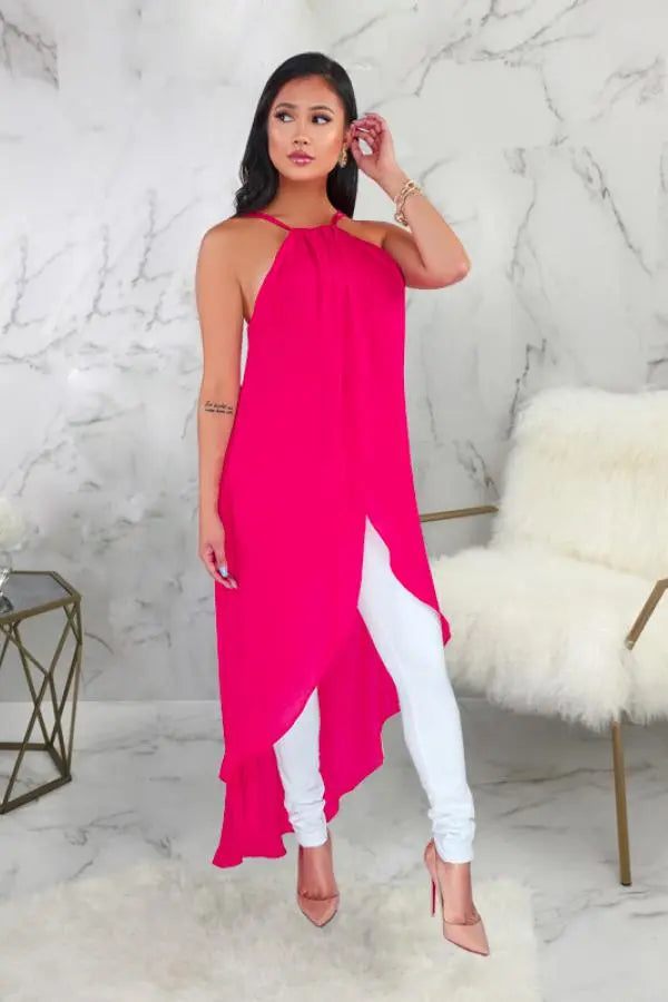 Hoochie Couture White Asymmetrical O-Neck Maxi Dress – Sleek, Sculpted, & Statement-Making Hoochie Couture Boutique