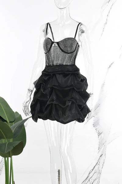 Hoochie Couture White Rhinestone Strap Dress – Sweet, Sparkly, & Statement-Making Hoochie Couture Boutique