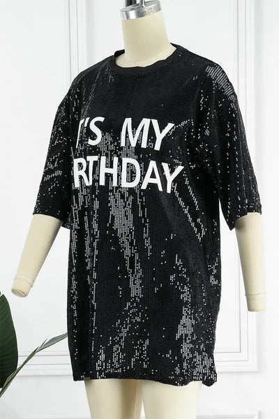 Hoochie Couture Letter Sequin A-Line Dress – Bold Sparkle Meets Effortless Cool Hoochie Couture Boutique