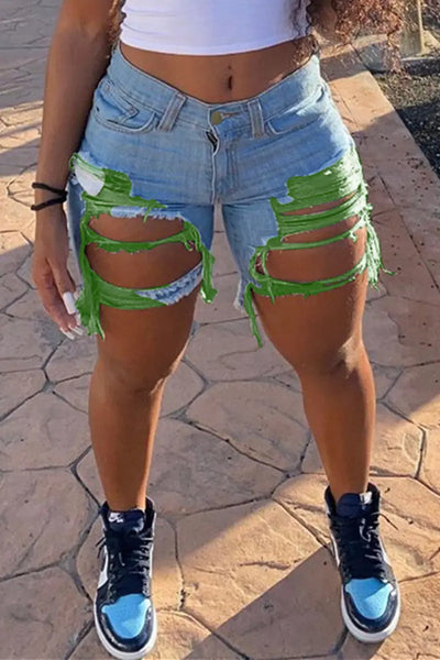 Hoochie Couture Black Distressed Hole Denim Pants Hoochie Couture Boutique