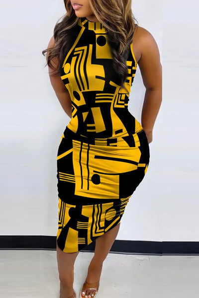Hoochie Couture Printed Pencil Skirt Dress – Half Turtleneck Chic Hoochie Couture Boutique