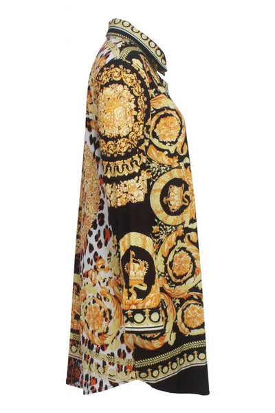 Hoochie Couture Multicolor Patchwork Mini – Cap Sleeve A-Line Dress Hoochie Couture Boutique