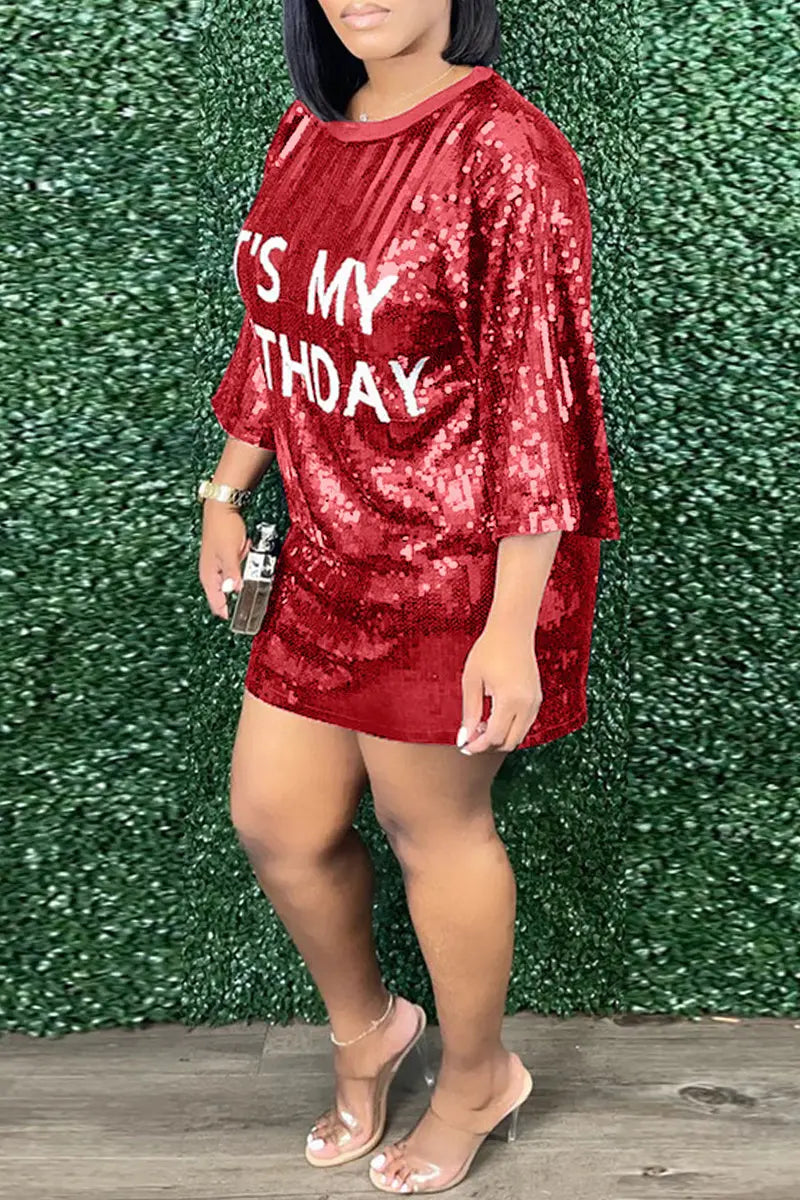 Hoochie Couture Letter Sequin A-Line Dress – Bold Sparkle Meets Effortless Cool Hoochie Couture Boutique