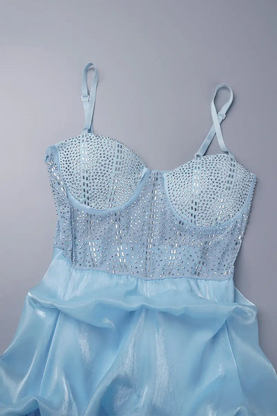Hoochie Couture White Rhinestone Strap Dress – Sweet, Sparkly, & Statement-Making Hoochie Couture Boutique