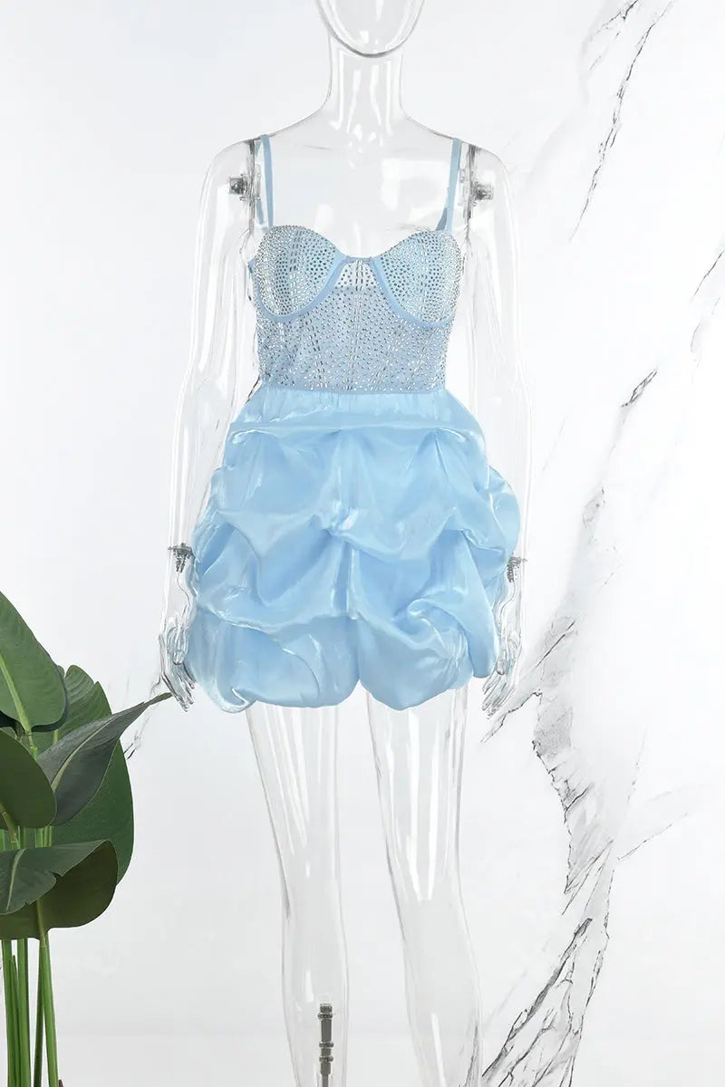 Hoochie Couture White Rhinestone Strap Dress – Sweet, Sparkly, & Statement-Making Hoochie Couture Boutique