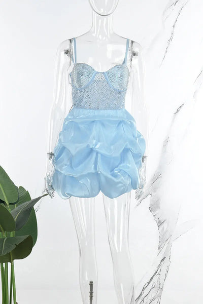 Hoochie Couture White Rhinestone Strap Dress – Sweet, Sparkly, & Statement-Making Hoochie Couture Boutique