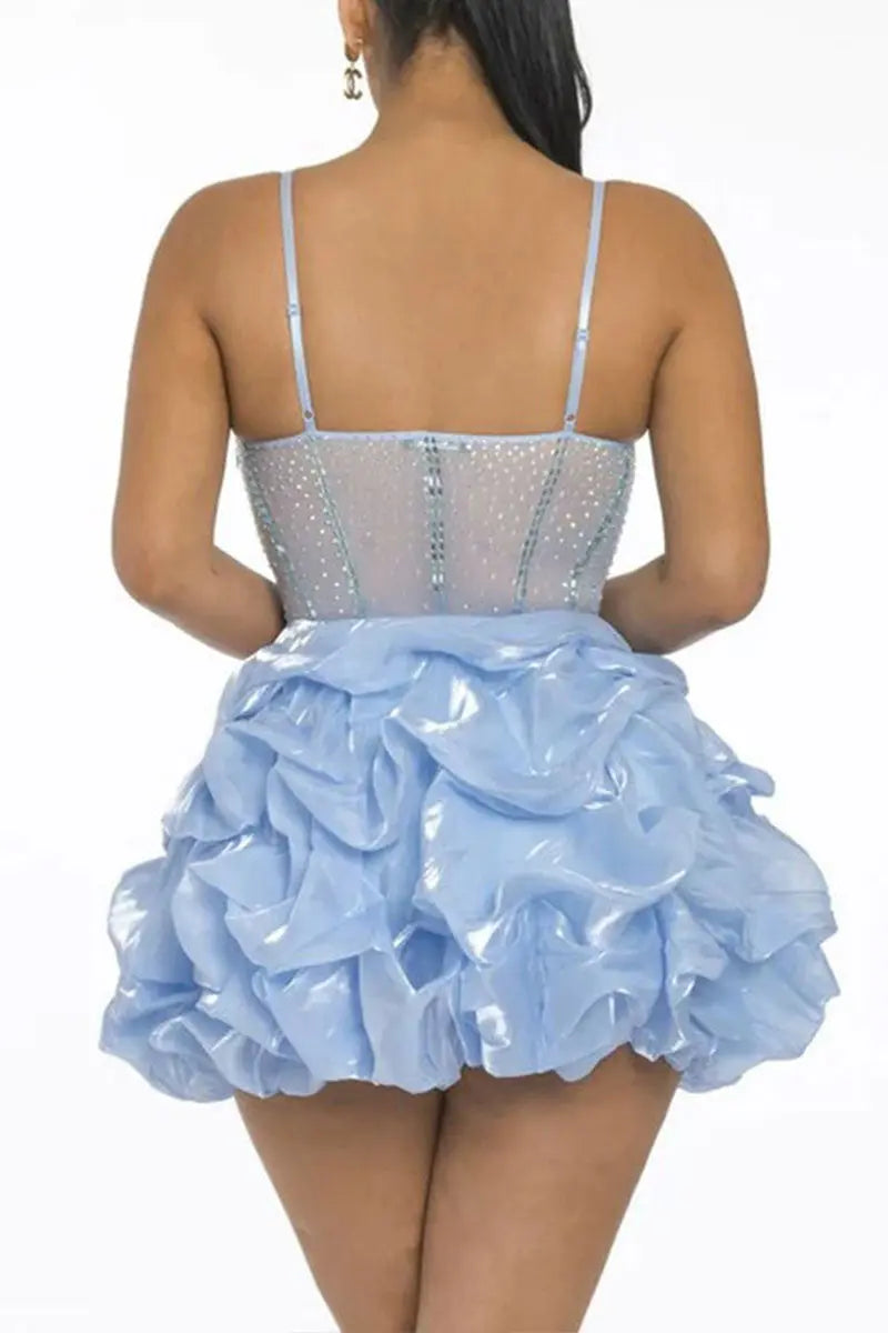 Hoochie Couture White Rhinestone Strap Dress – Sweet, Sparkly, & Statement-Making Hoochie Couture Boutique