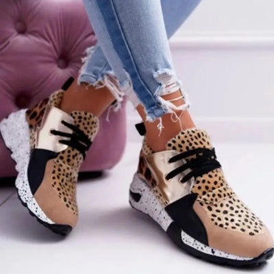 Hoochie Couture Patchwork Round-Toe Sneakers – Fashion Casual Sports Shoes Hoochie Couture Boutique