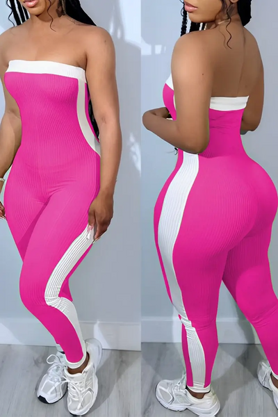 Hoochie Couture Strapless Contrast-Trim Jumpsuit – Bold, Black & Built to Slay Hoochie Couture Boutique