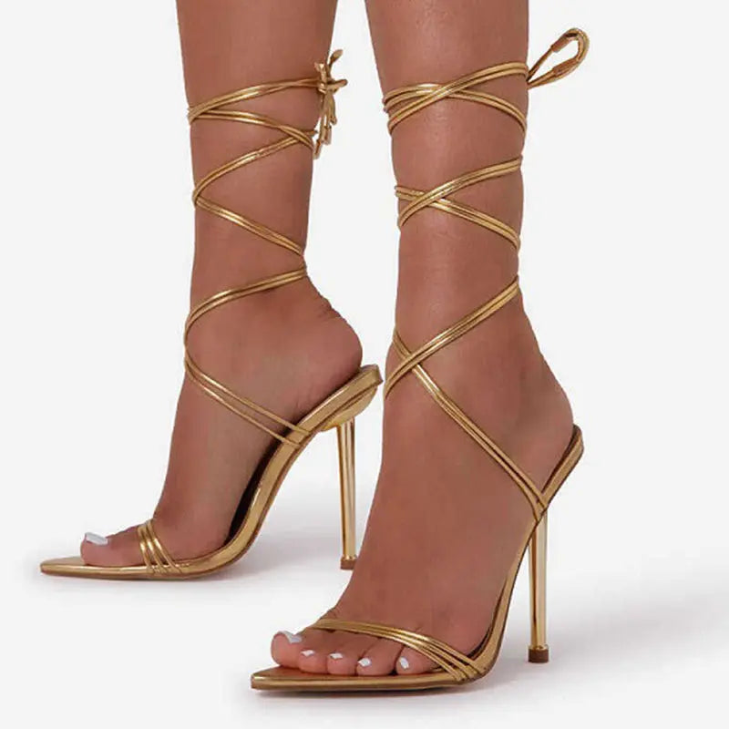 Hoochie Couture Patchwork Pointed Toe Lace-Up Heels – Fierce Outdoor Fashion Hoochie Couture Boutique