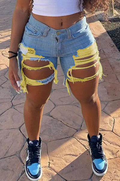 Hoochie Couture Black Distressed Hole Denim Pants Hoochie Couture Boutique
