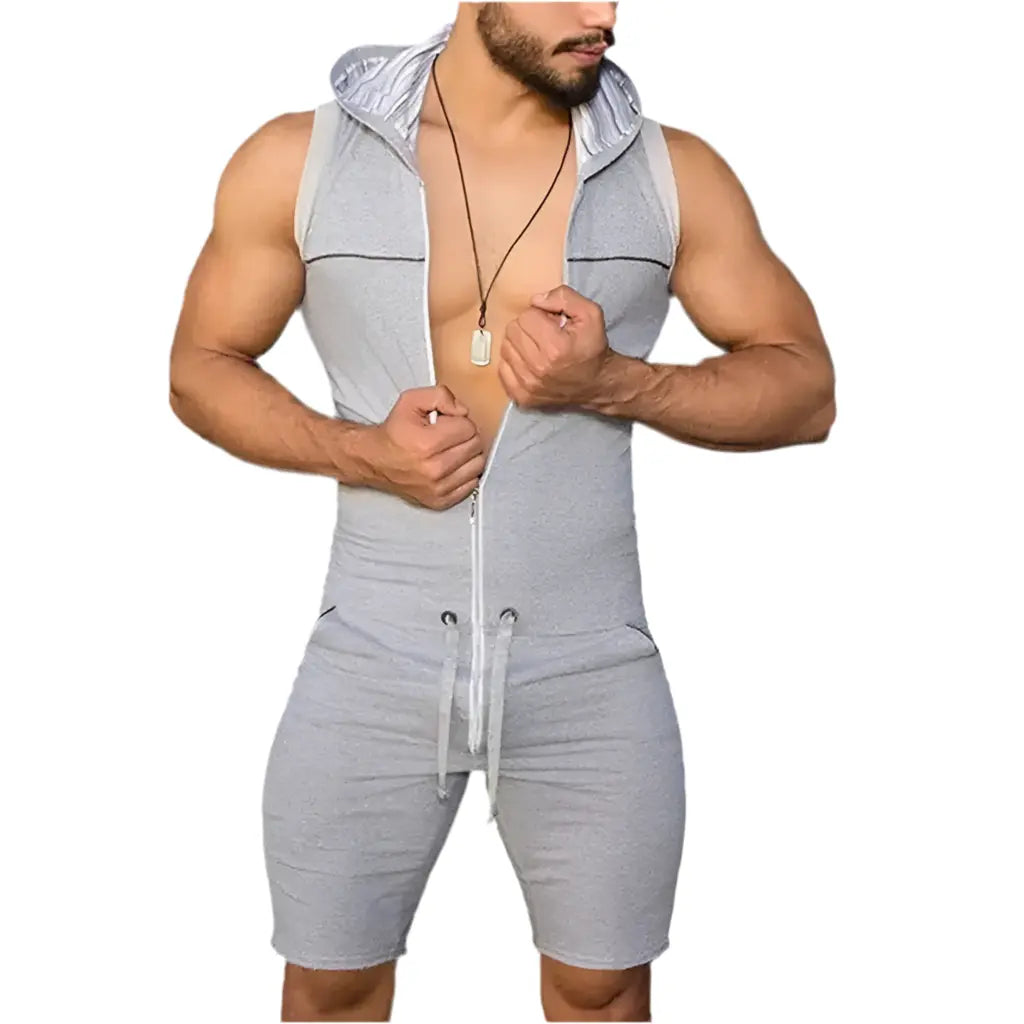 Hoochie Daddy Sleeveless Hooded Romper – The Ultimate Body-Hugging Flex My Store