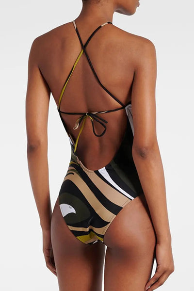 Hoochie Couture Printed Spaghetti Strap Bodysuit – Patchwork, Sexy & Summer-Ready Hoochie Couture Boutique