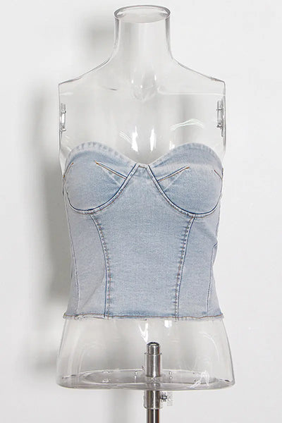 Hoochie Couture Light Blue Strapless Set – Sleek & Sexy Two-Piece Summer Slay Hoochie Couture Boutique