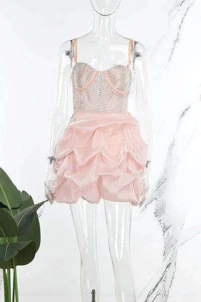 Hoochie Couture White Rhinestone Strap Dress – Sweet, Sparkly, & Statement-Making Hoochie Couture Boutique