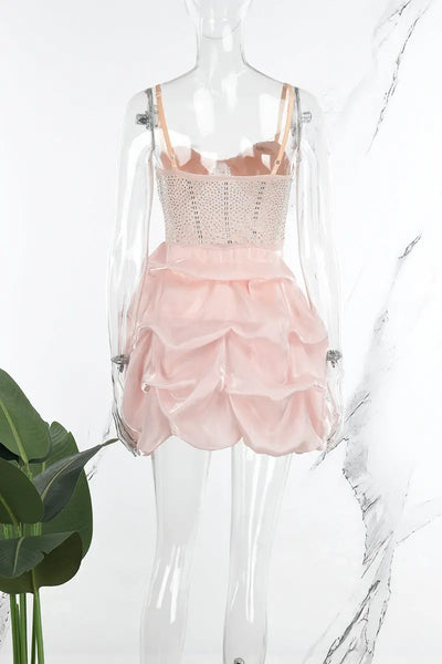 Hoochie Couture White Rhinestone Strap Dress – Sweet, Sparkly, & Statement-Making Hoochie Couture Boutique