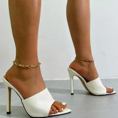 Hoochie Couture Patchwork Pointed Toe Heels – 3.5” Sleek Everyday Baddie Pumps Hoochie Couture Boutique