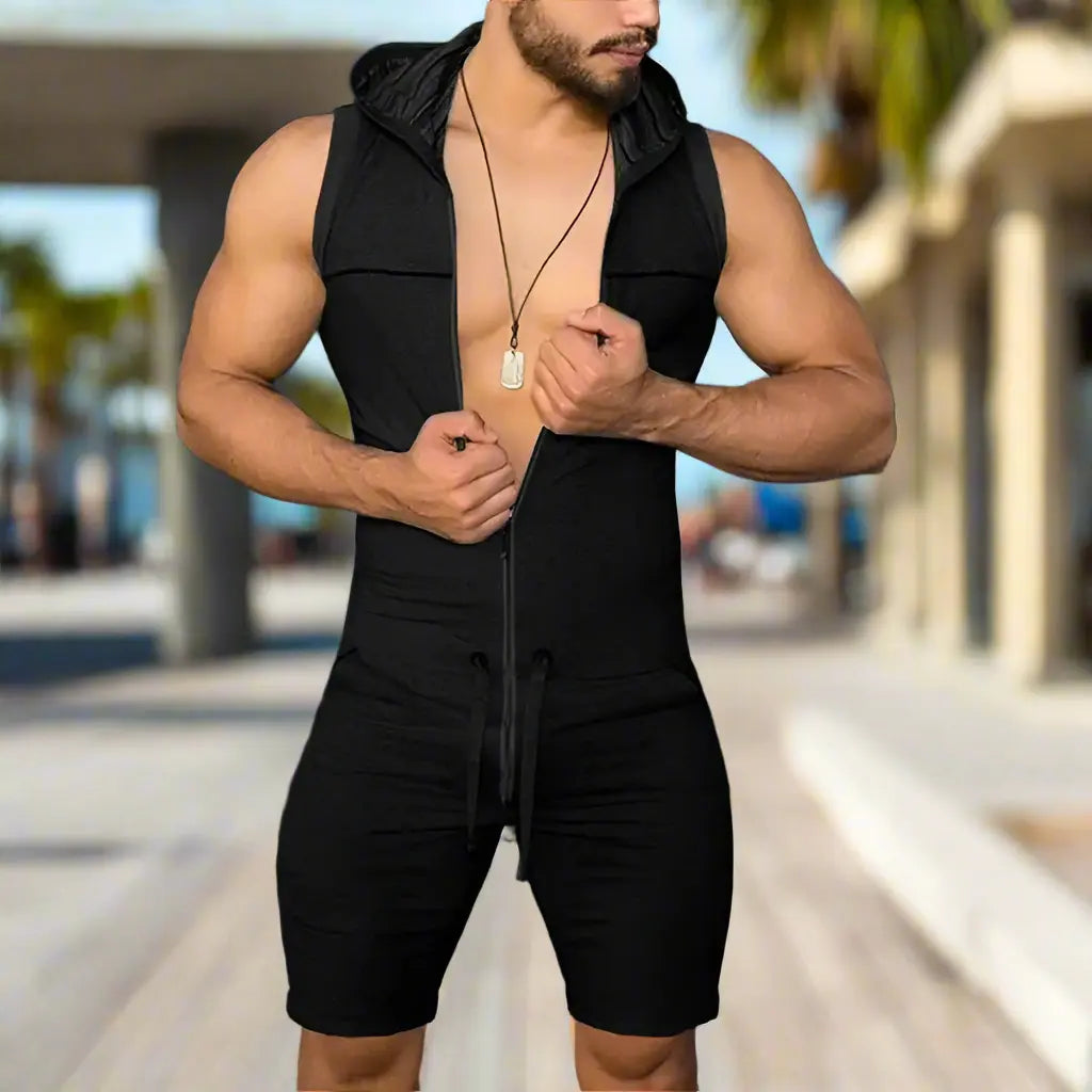 Hoochie Daddy Sleeveless Hooded Romper – The Ultimate Body-Hugging Flex My Store