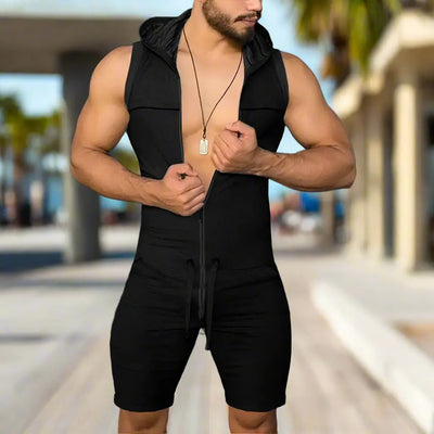 Hoochie Daddy Sleeveless Hooded Romper – The Ultimate Body-Hugging Flex My Store