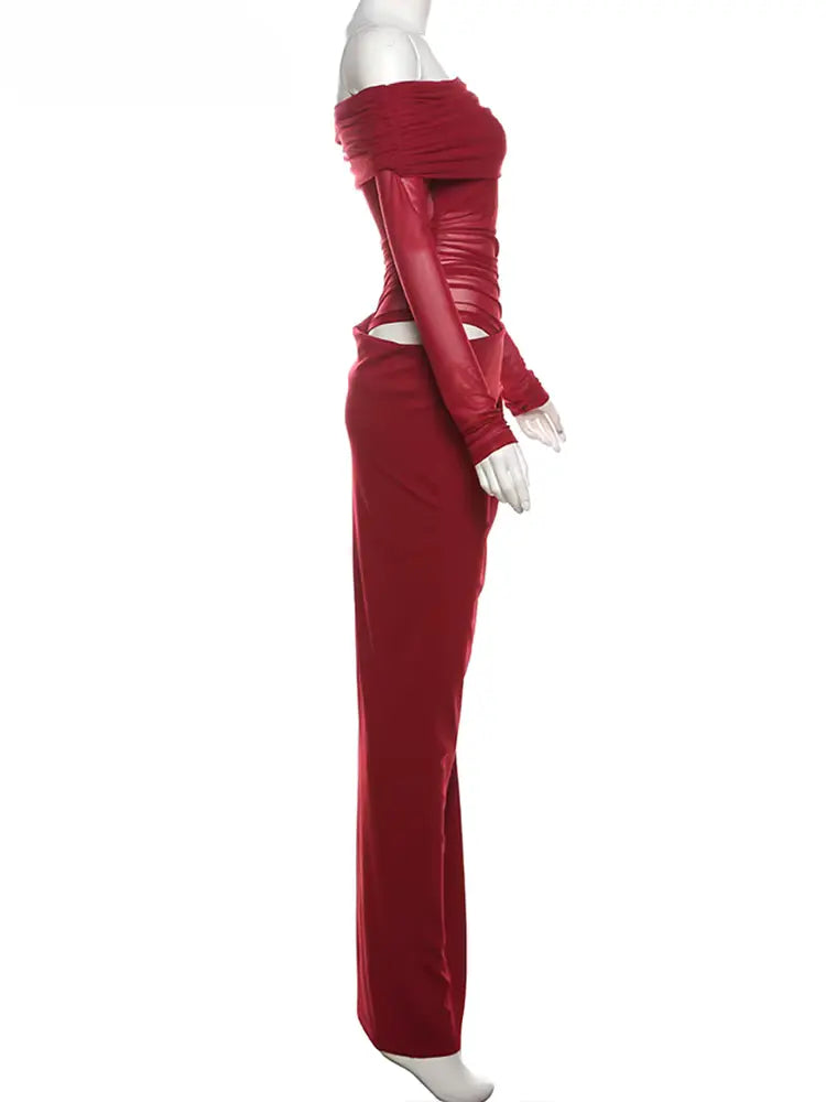 Hoochie Couture Mesh Ruched Maxi Dress – elegant and sexy women’s dress featuring sheer mesh fabric, flattering ruched detailing, and a curve-hugging maxi silhouette, perfect for evening parties, date nights, or upscale clubwear fashion.