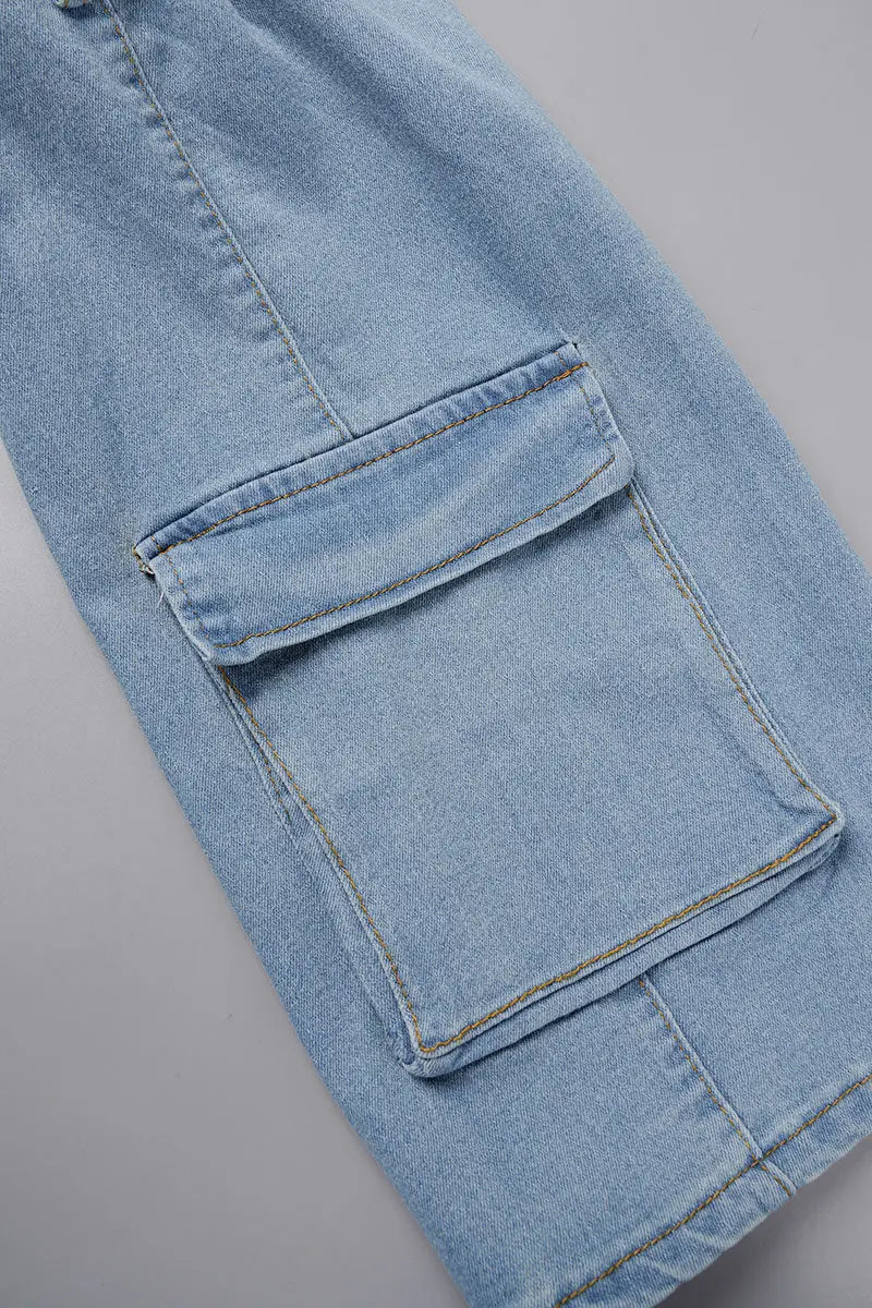 Hoochie Couture Light Blue Raw Hem Denim Shorts – Pocketed & Patchwork Perfection Hoochie Couture Boutique