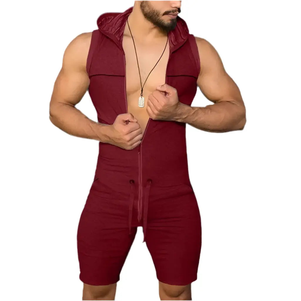 Hoochie Daddy Sleeveless Hooded Romper – The Ultimate Body-Hugging Flex My Store