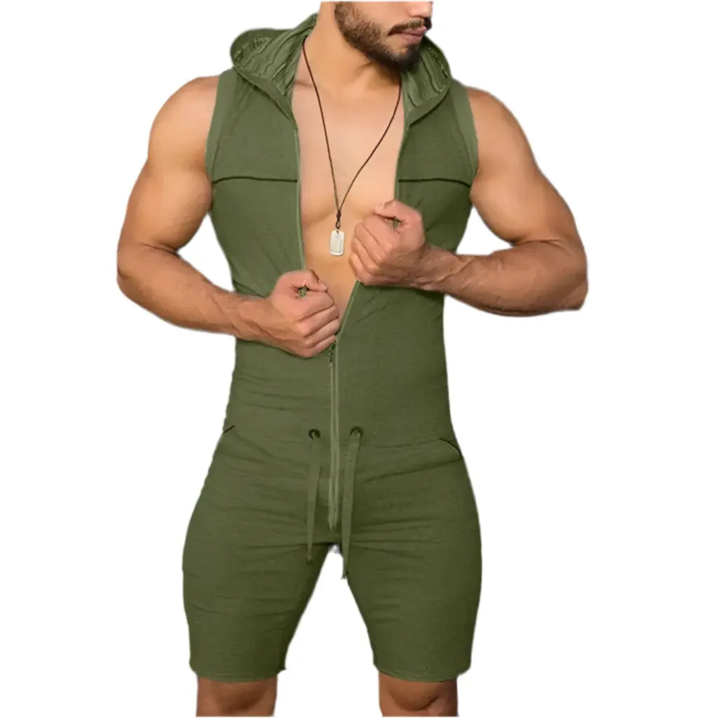 Hoochie Daddy Sleeveless Hooded Romper – The Ultimate Body-Hugging Flex My Store