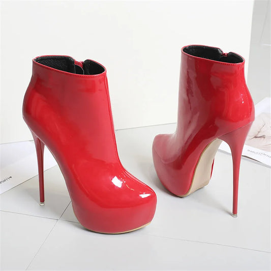 Hoochie Couture Patent Leather Platform Boots – Sky-High, Sexy & Party-Perfect