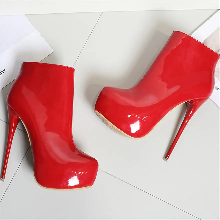 Hoochie Couture Patent Leather Platform Boots – Sky-High, Sexy & Party-Perfect