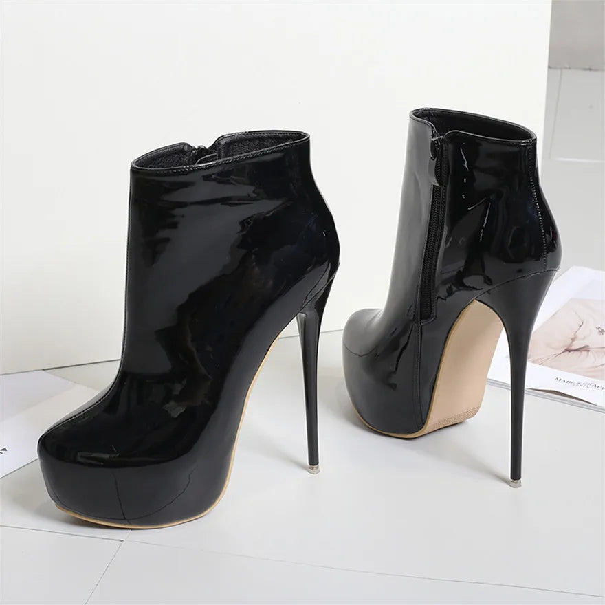 Hoochie Couture Patent Leather Platform Boots – Sky-High, Sexy & Party-Perfect