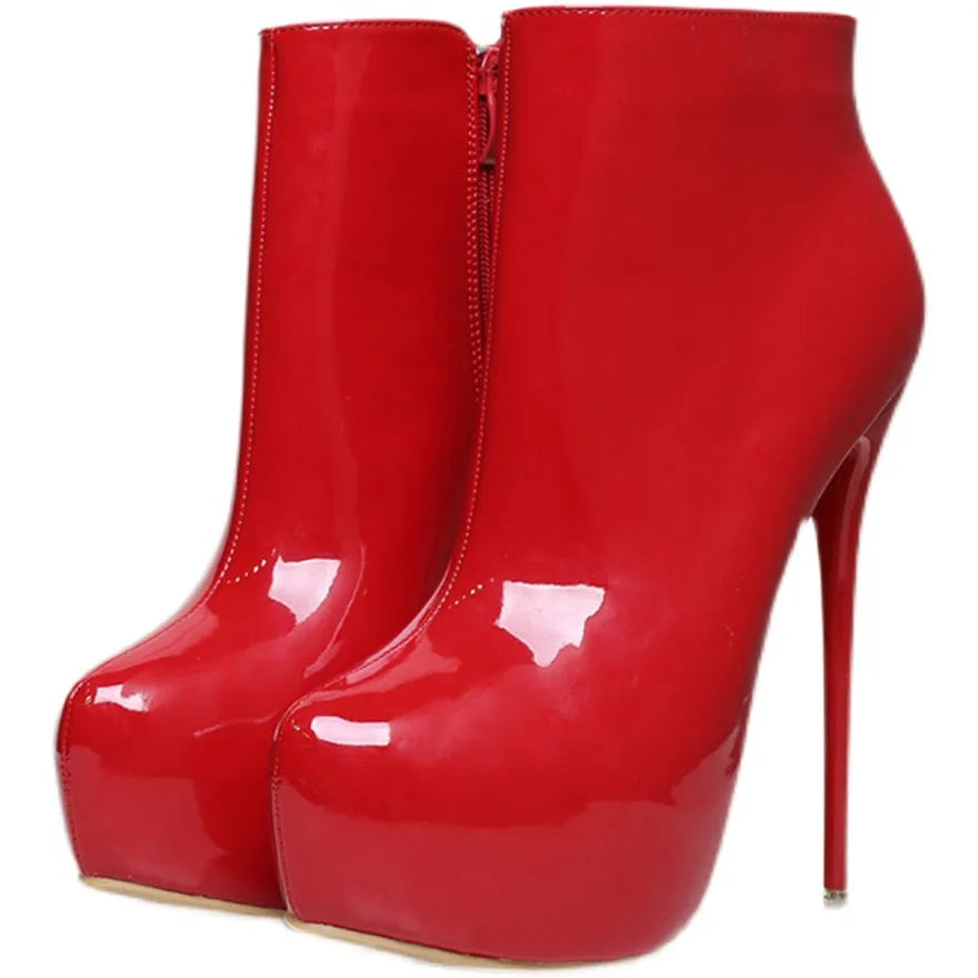 Hoochie Couture Patent Leather Platform Boots – Sky-High, Sexy & Party-Perfect