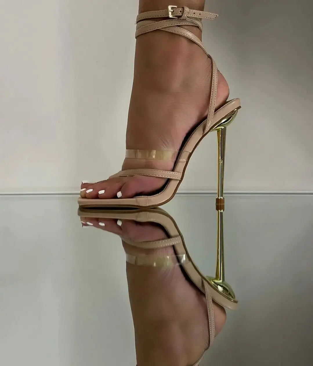 Hoochie Couture Transparent Electroplated Heels – Step Into the Spotlight Hoochie Couture Boutique