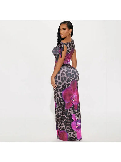Hoochie Couture Leopard Floral Bandage Dress – Fierce, Feminine & Flawlessly Fitted